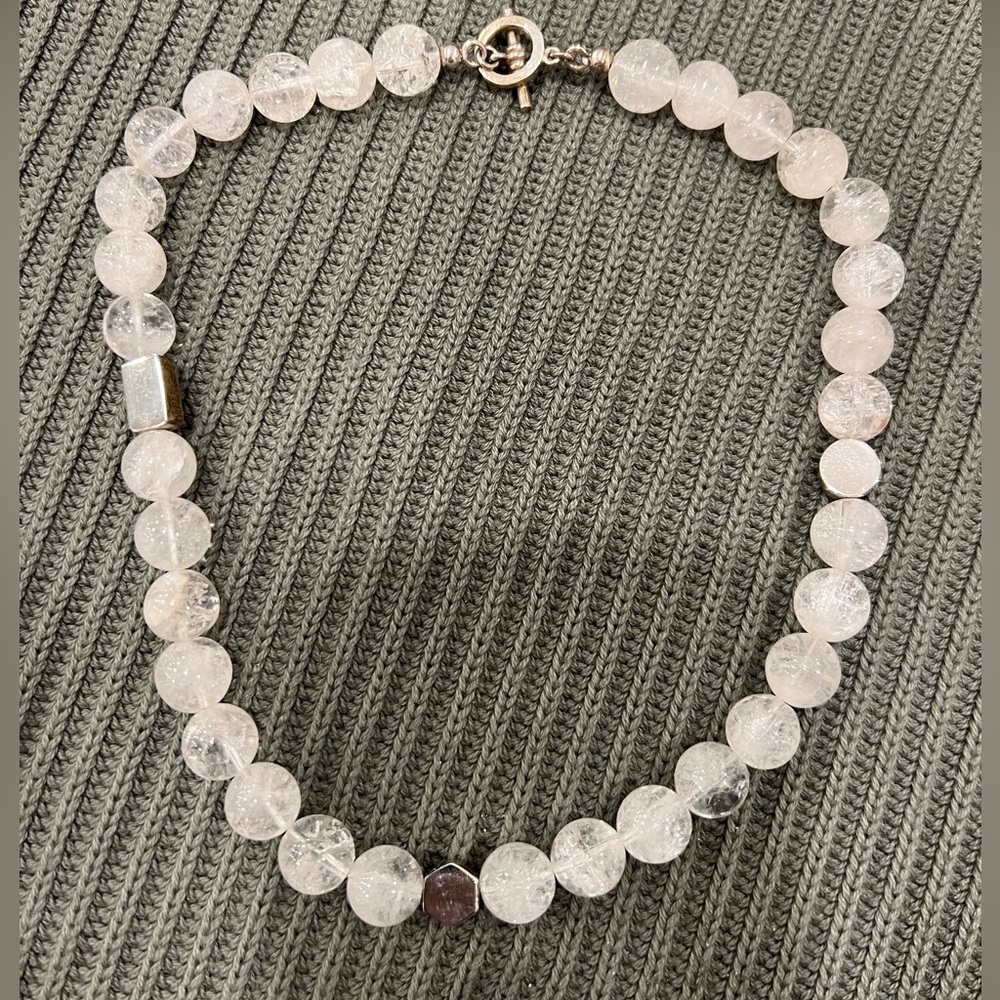 Crystal and silver necklace.